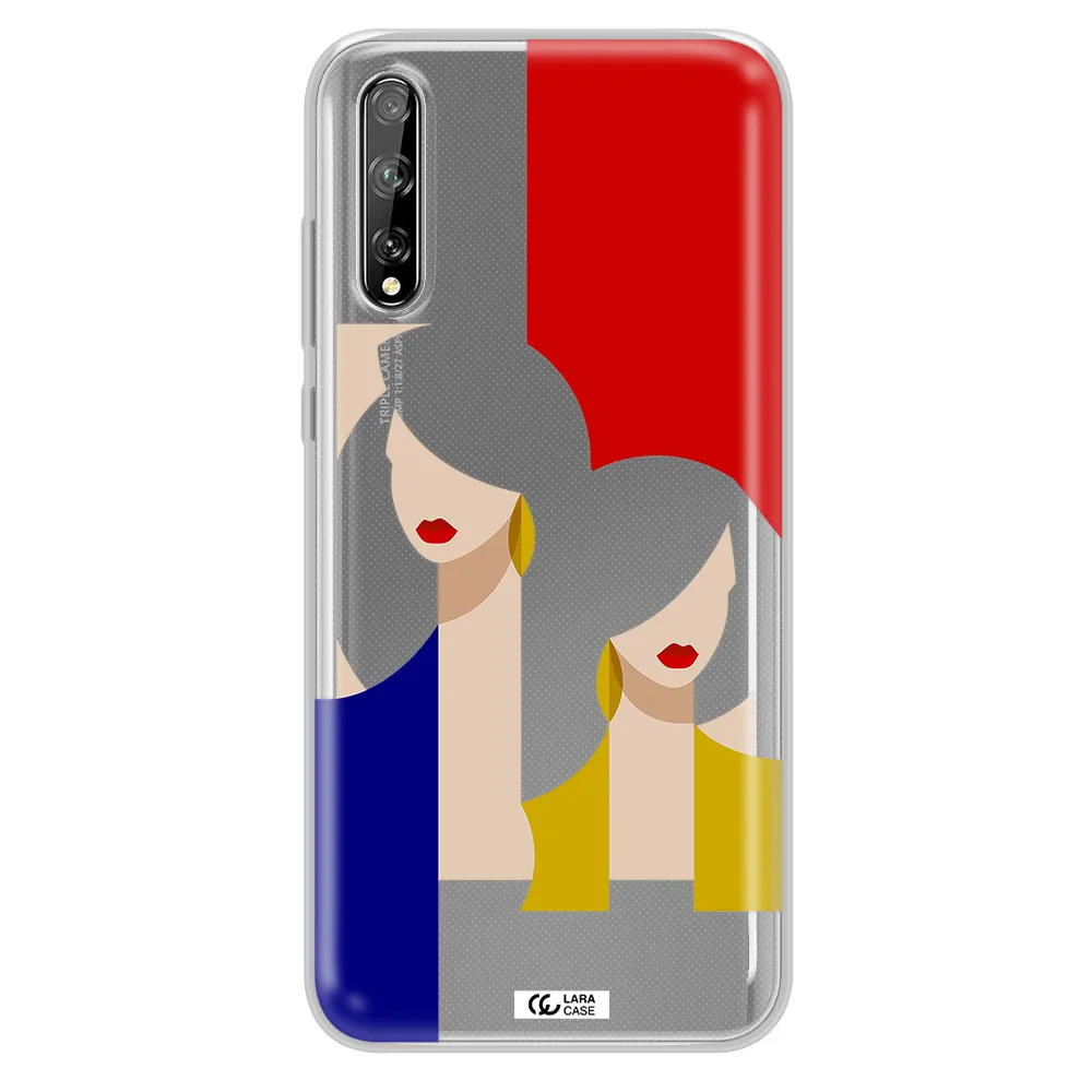 Abstract Two Female Portrait Huawei P Smart S Clear TPU Case