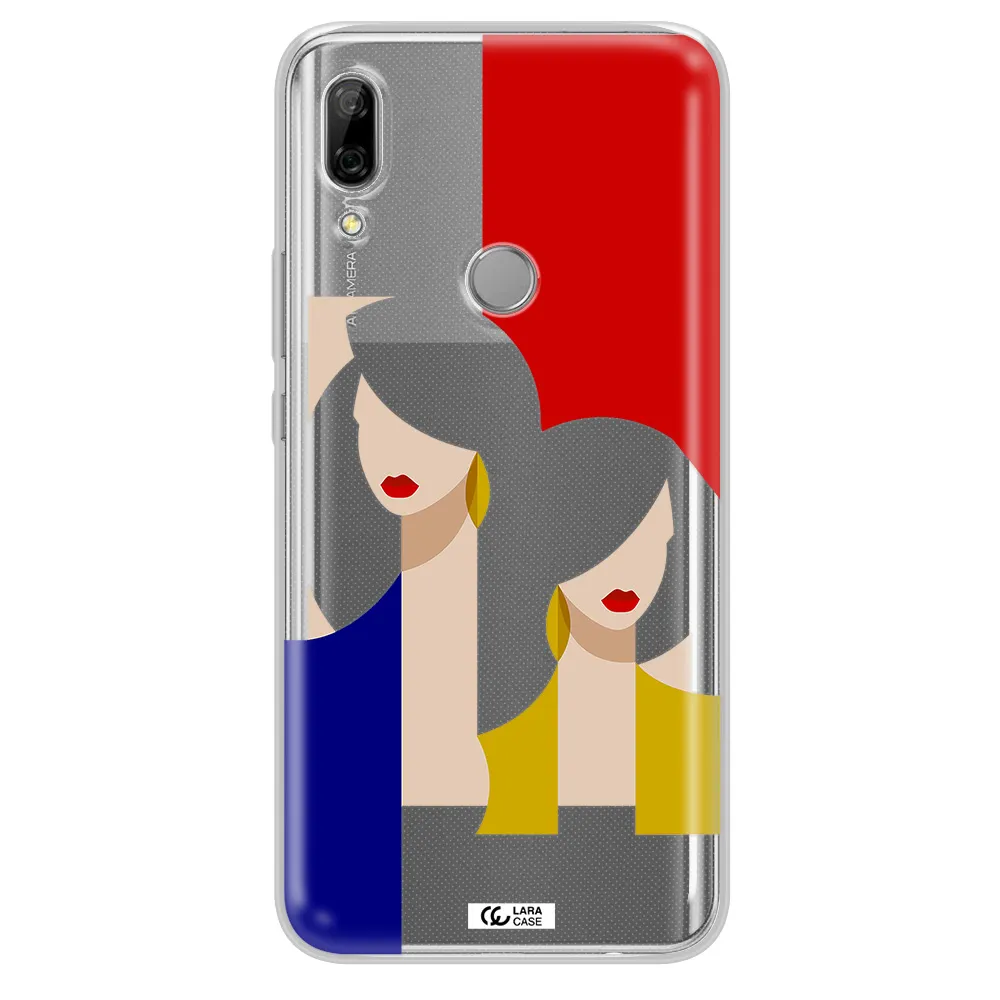 Abstract Two Female Portrait Huawei P Smart Z Clear TPU Case