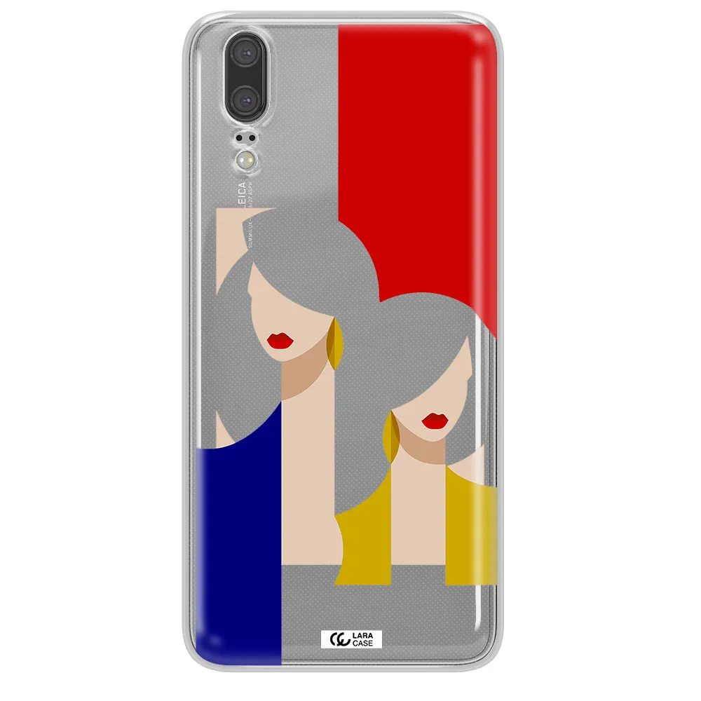 Abstract Two Female Portrait Huawei P20 Clear TPU Case