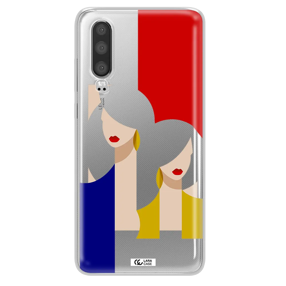 Abstract Two Female Portrait Huawei P30 Clear TPU Case