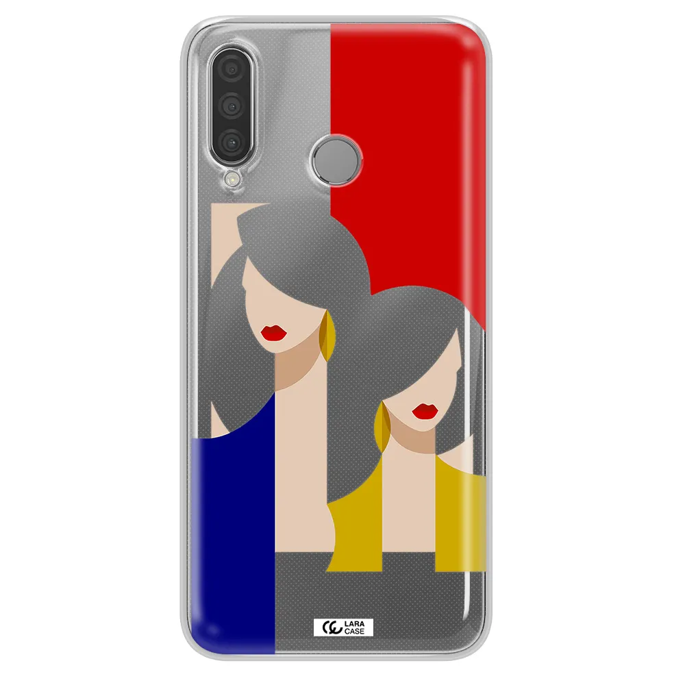 Abstract Two Female Portrait Huawei P30 Lite Clear TPU Case