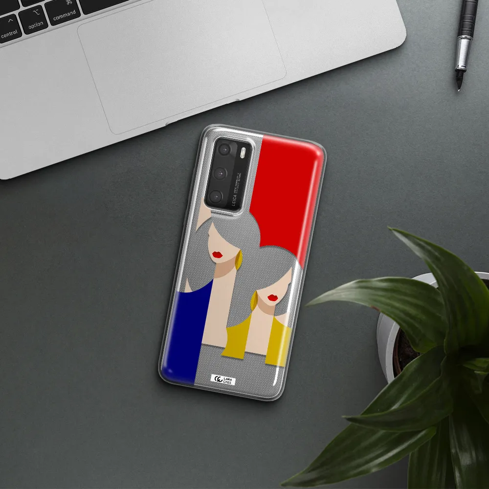 Abstract Two Female Portrait Huawei P40 Clear TPU Case