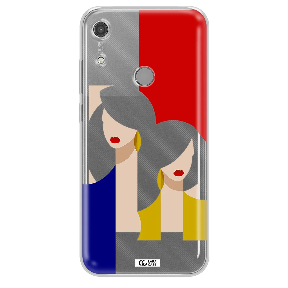 Abstract Two Female Portrait Huawei Y6S Clear TPU Case