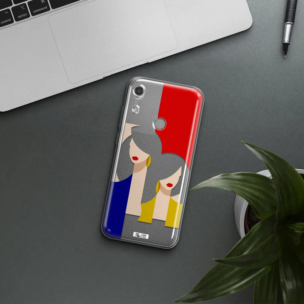 Abstract Two Female Portrait Huawei Y6S Clear TPU Case
