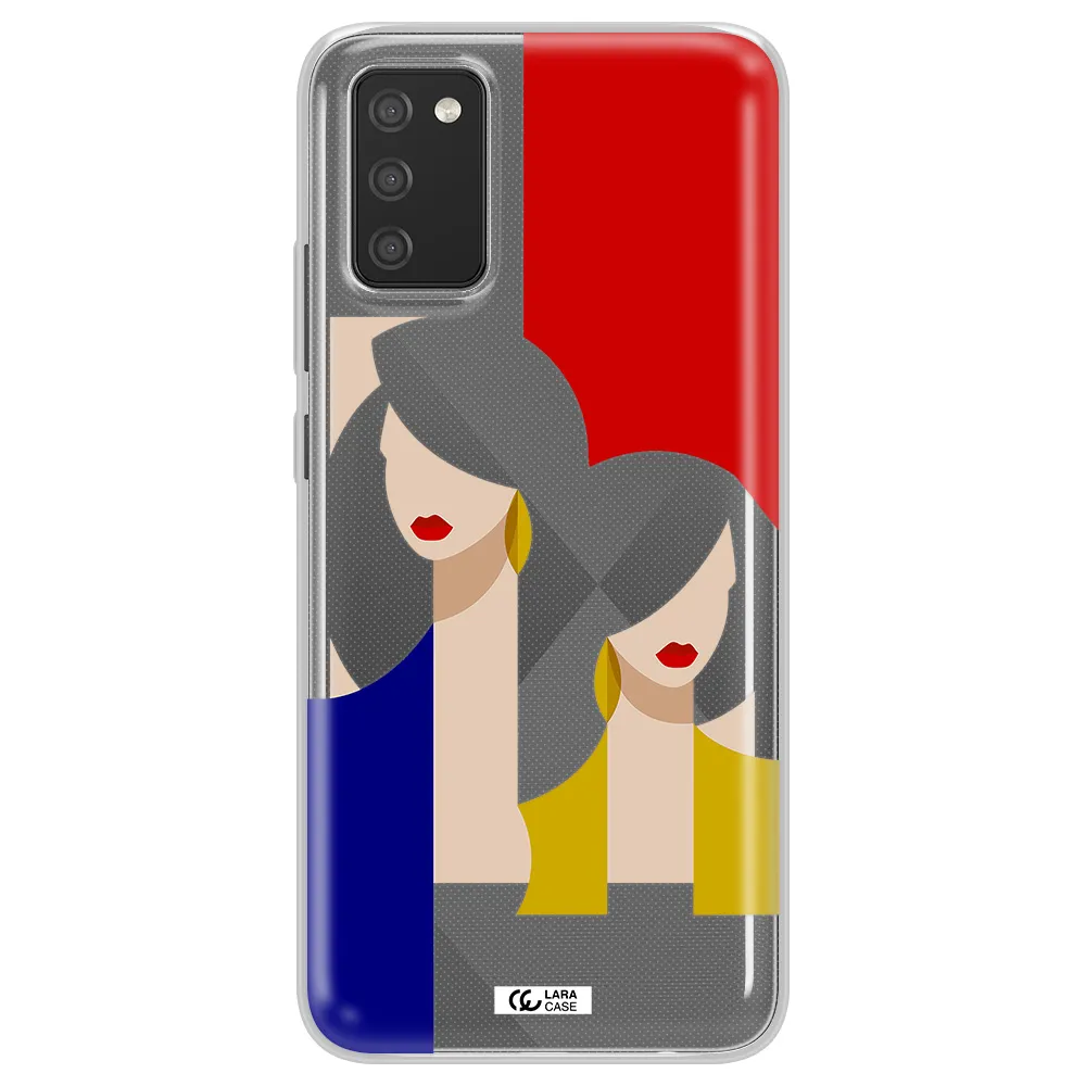 Abstract Two Female Portrait Samsung A02S Clear TPU Case