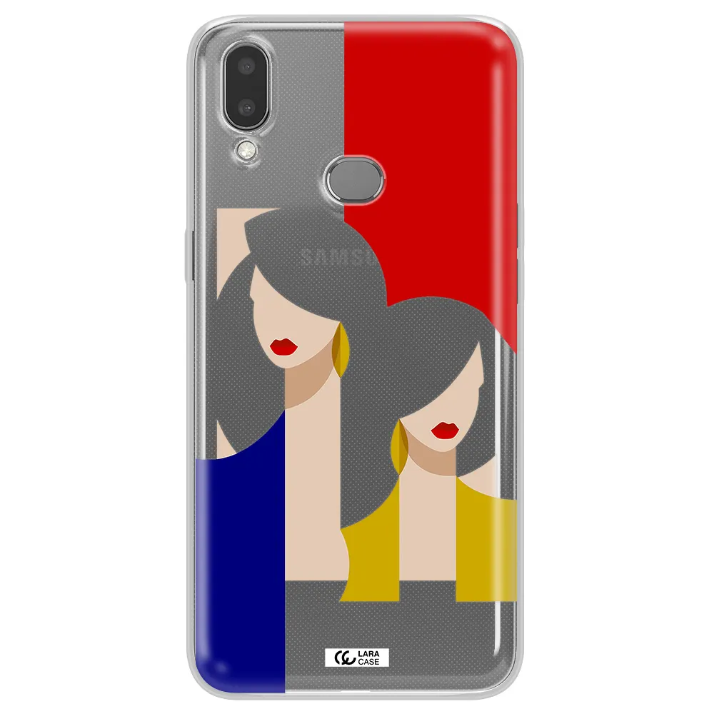 Abstract Two Female Portrait Samsung A10S Clear TPU Case