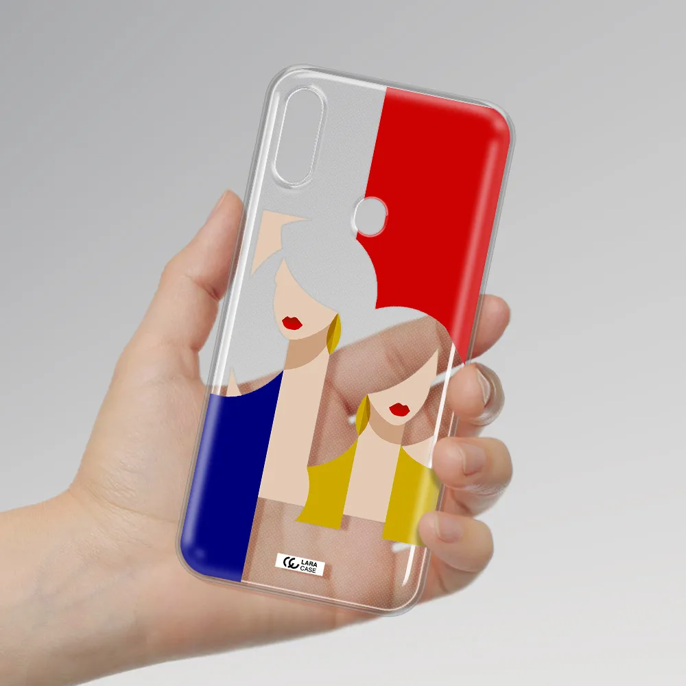 Abstract Two Female Portrait Samsung A11 Clear TPU Case