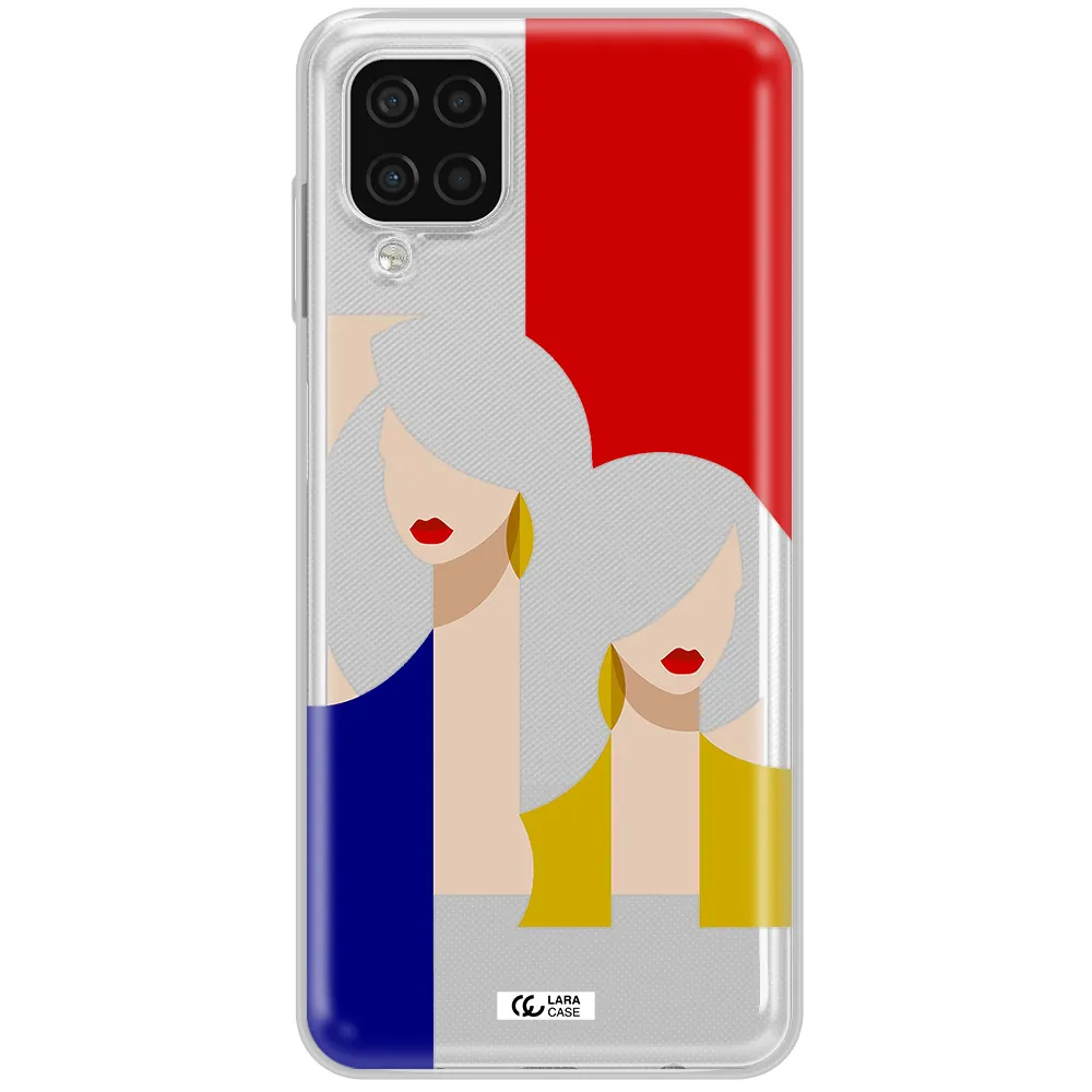 Abstract Two Female Portrait Samsung A12 4g Clear TPU Case