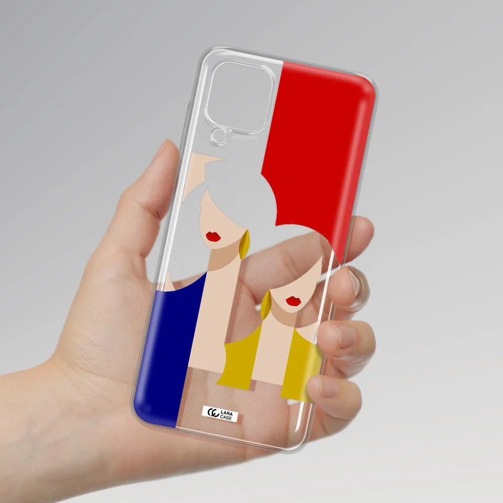 Abstract Two Female Portrait Samsung A12 4g Clear TPU Case