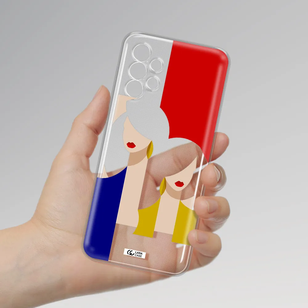 Abstract Two Female Portrait Samsung A13 4g Clear TPU Case