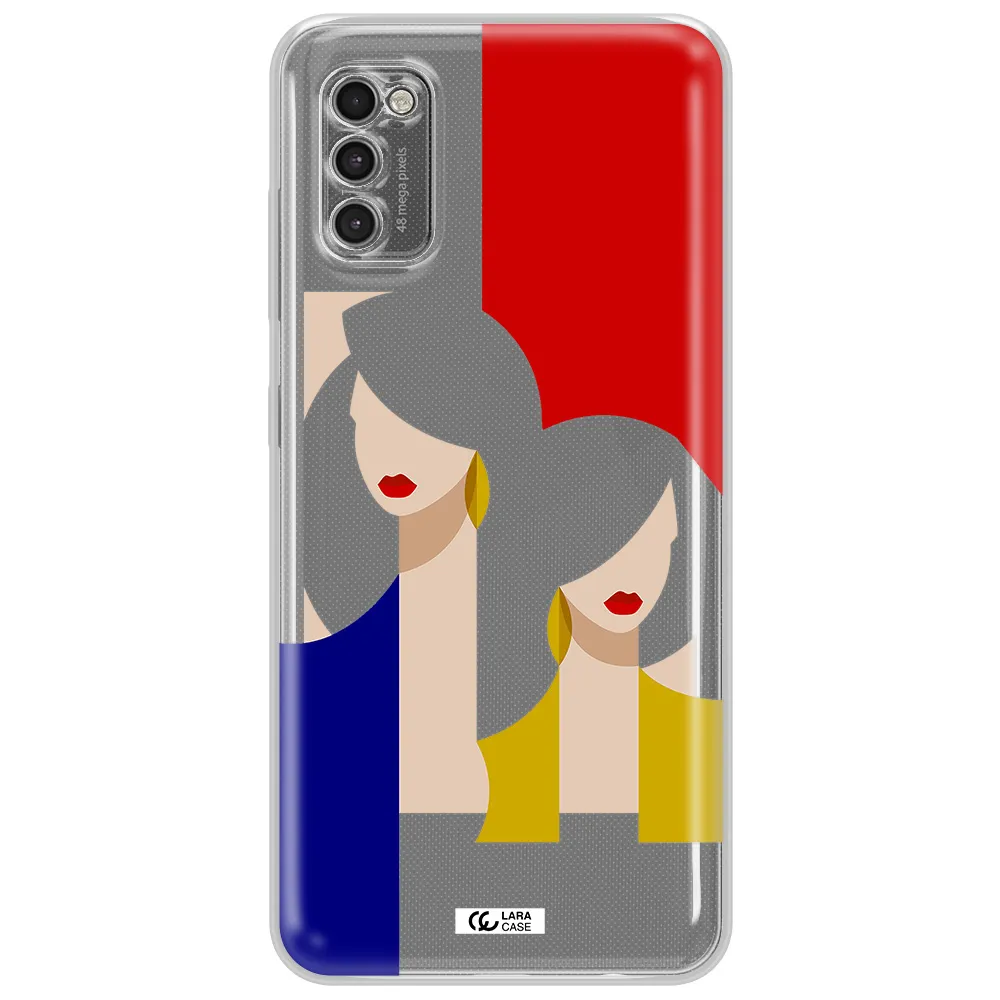 Abstract Two Female Portrait Samsung A41 Clear Tpu Case