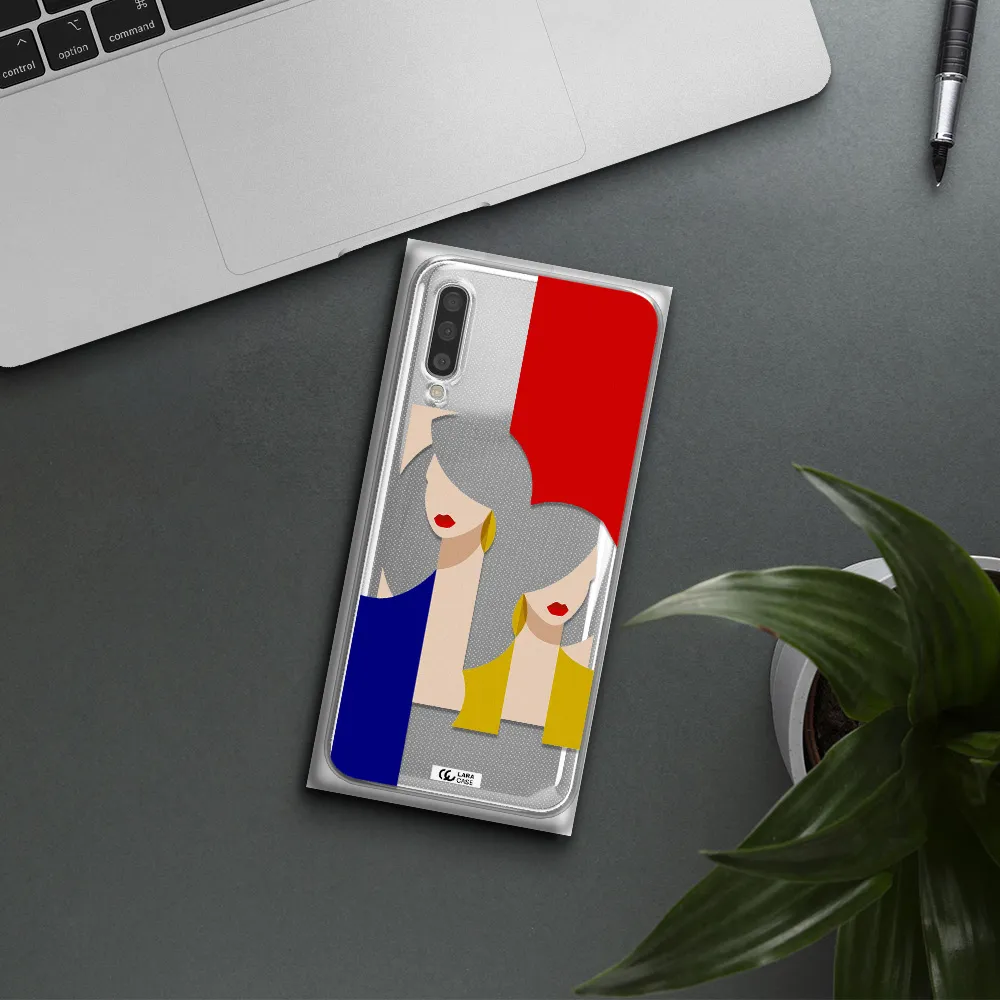 Abstract Two Female Portrait Samsung A50S Clear Tpu Case