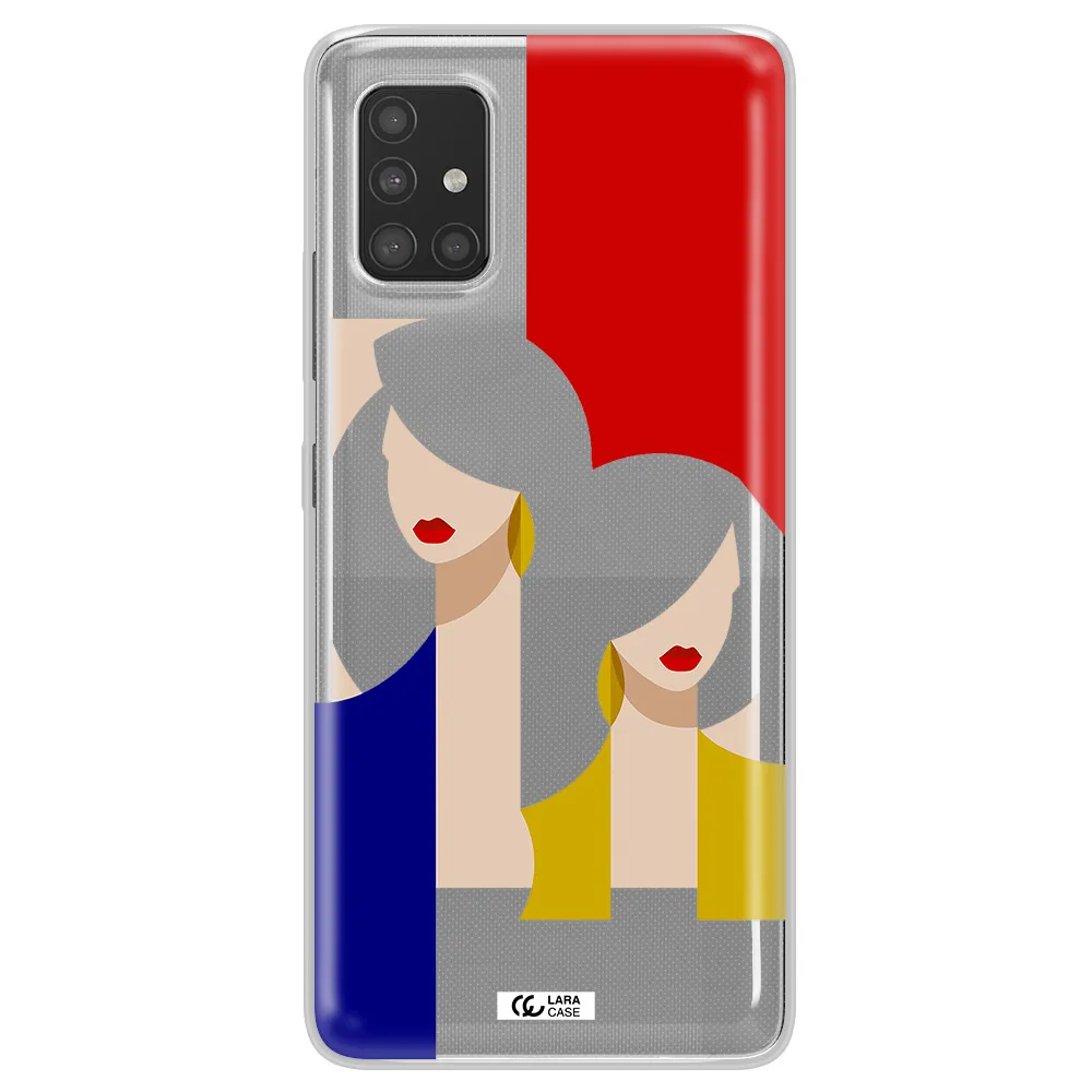 Abstract Two Female Portrait Samsung A51 Clear TPU Case