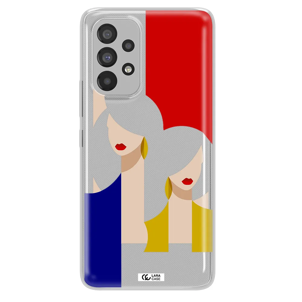 Abstract Two Female Portrait Samsung A53 Clear TPU Case