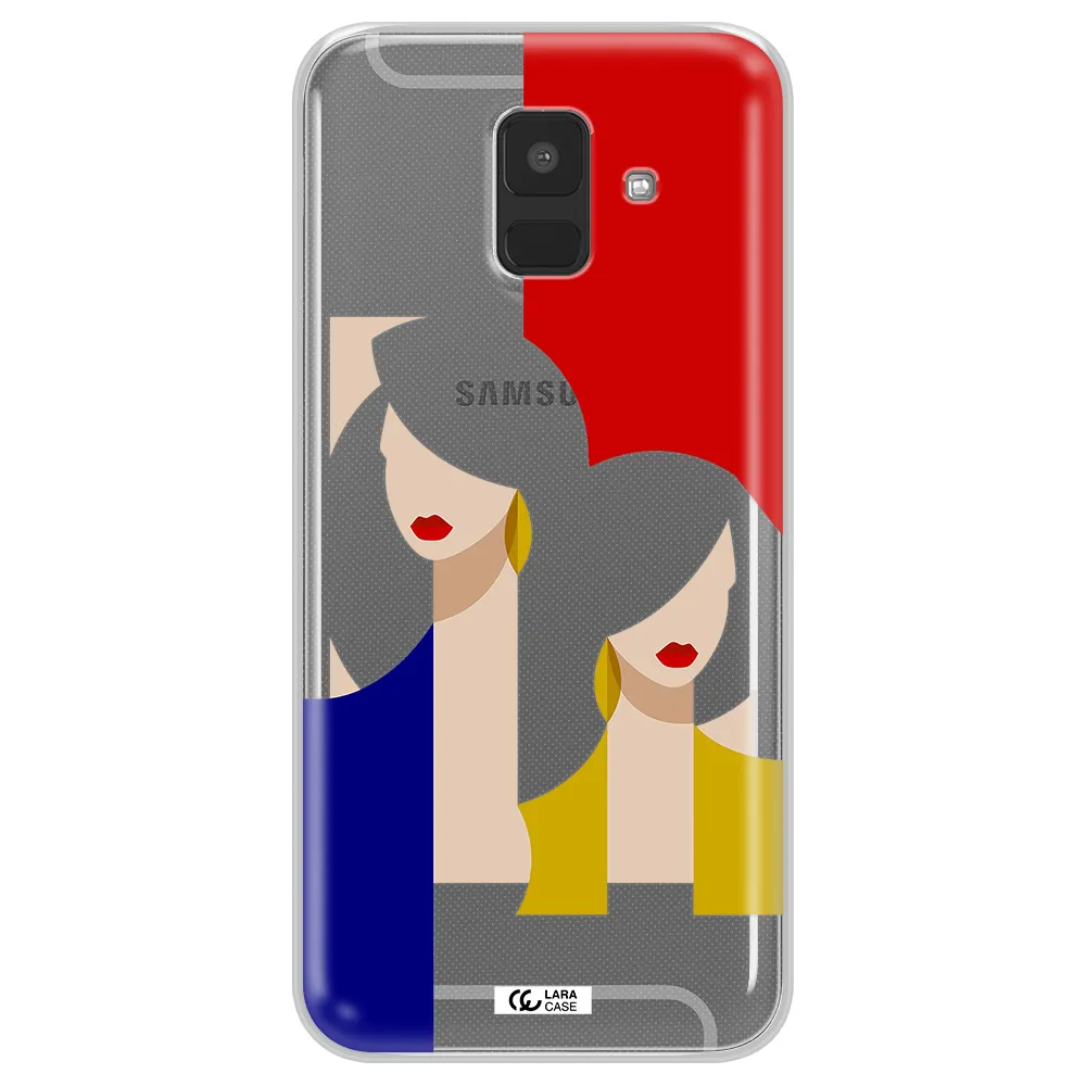 Abstract Two Female Portrait Samsung A6 Clear TPU Case