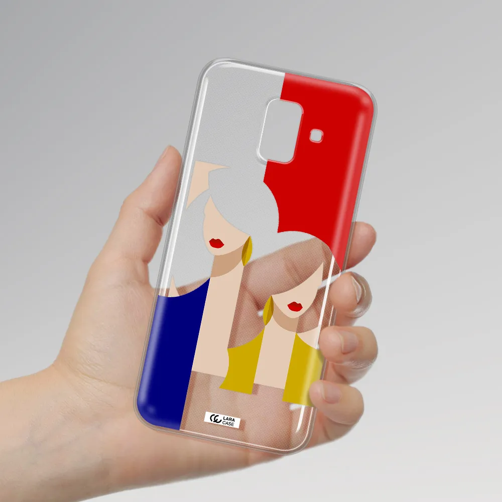 Abstract Two Female Portrait Samsung A6 Clear TPU Case