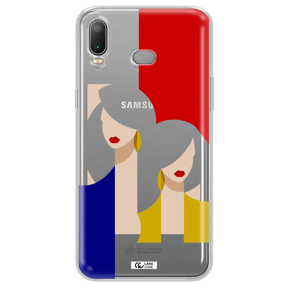 Abstract Two Female Portrait Samsung A6S Clear TPU Case