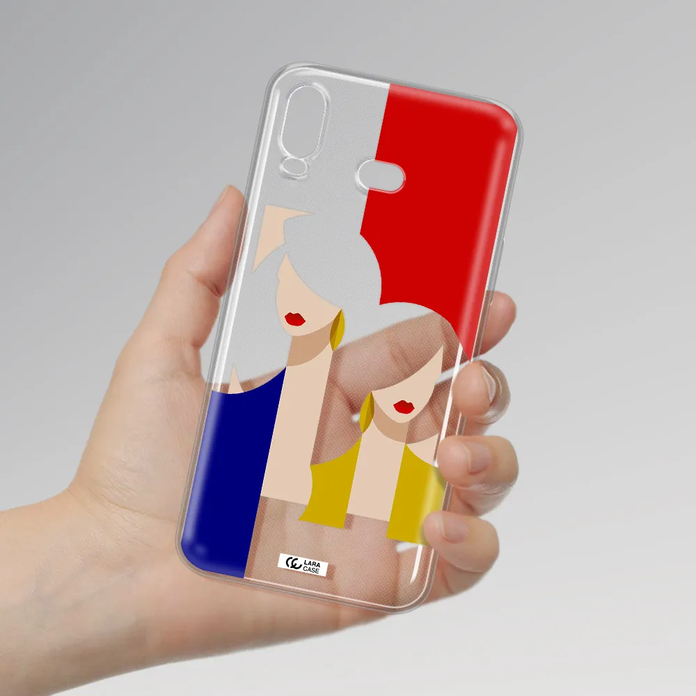 Abstract Two Female Portrait Samsung A6S Clear TPU Case