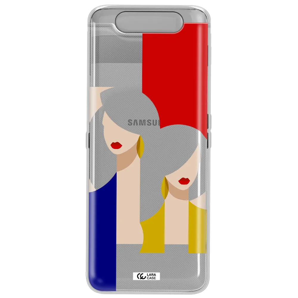 Abstract Two Female Portrait Samsung A80 Clear TPU Case