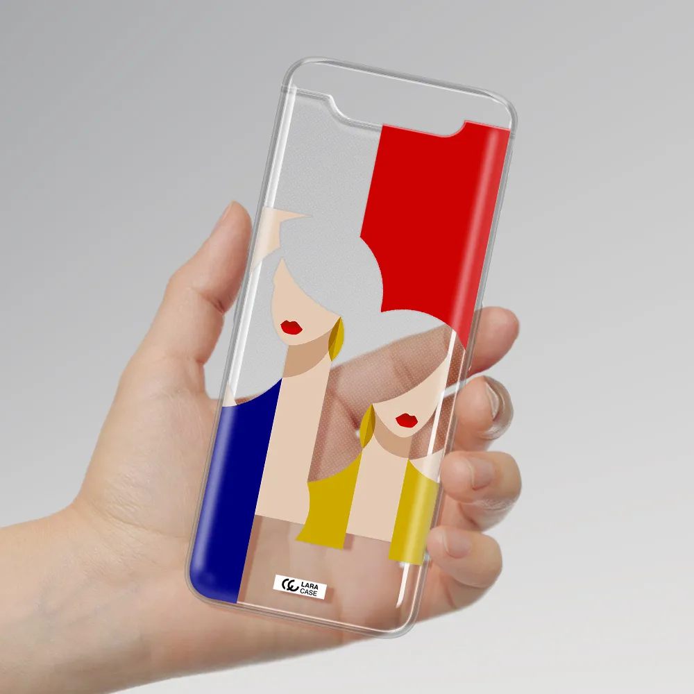 Abstract Two Female Portrait Samsung A80 Clear TPU Case