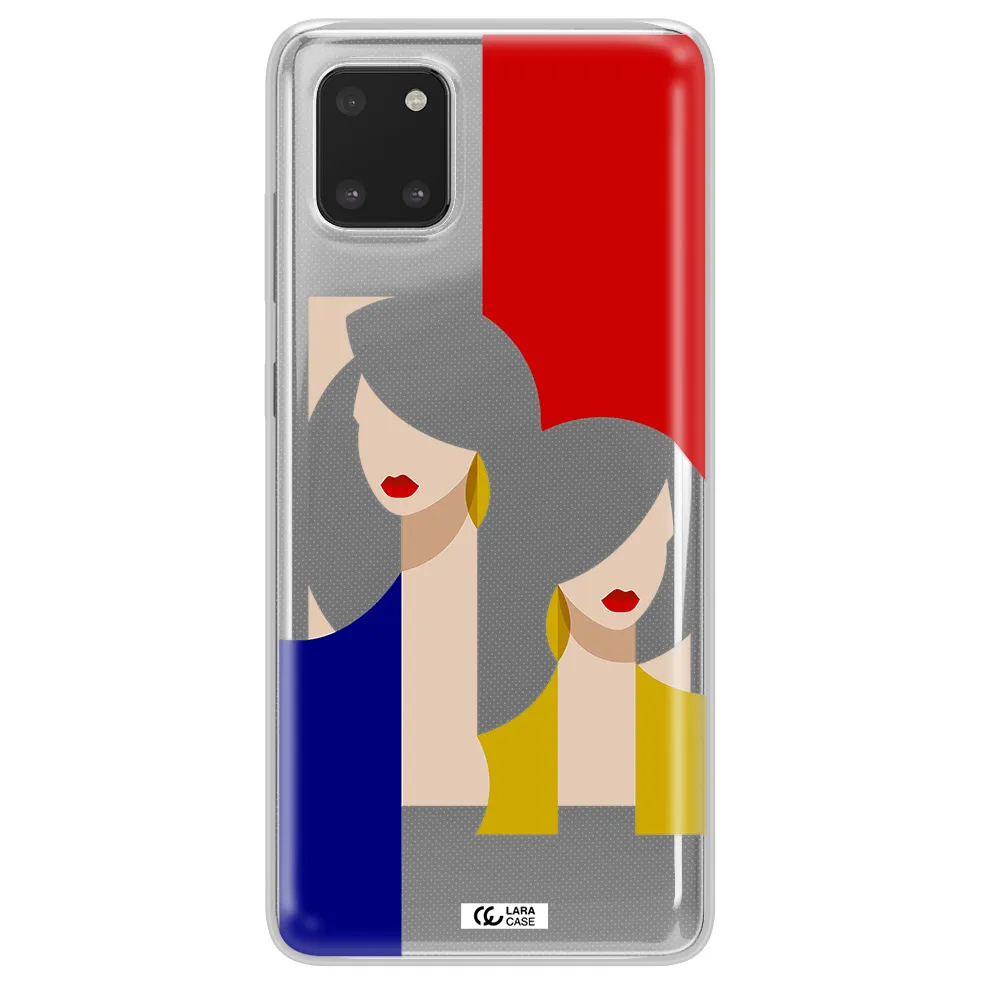 Abstract Two Female Portrait Samsung A81 Clear TPU Case