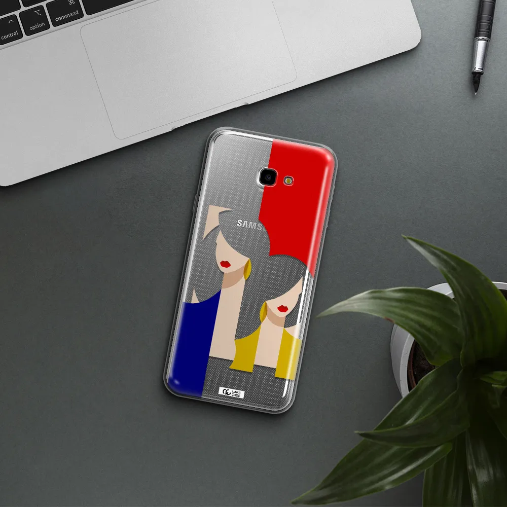Abstract Two Female Portrait Samsung J4 Plus Clear TPU Case