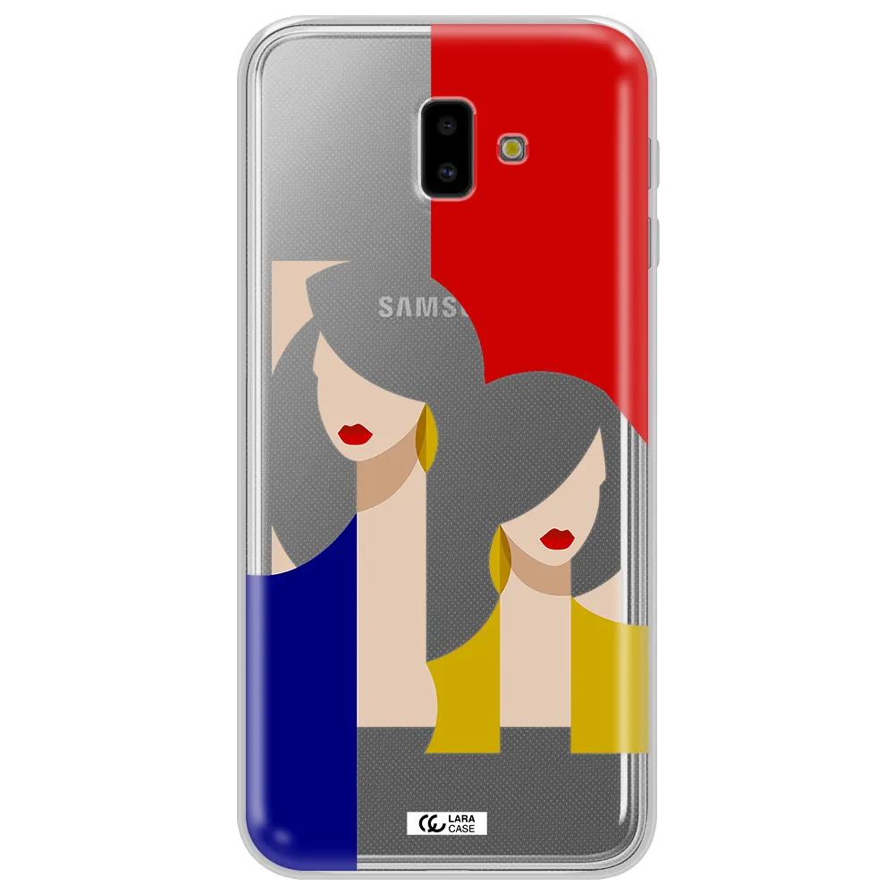 Abstract Two Female Portrait Samsung J6 Plus Clear TPU Case