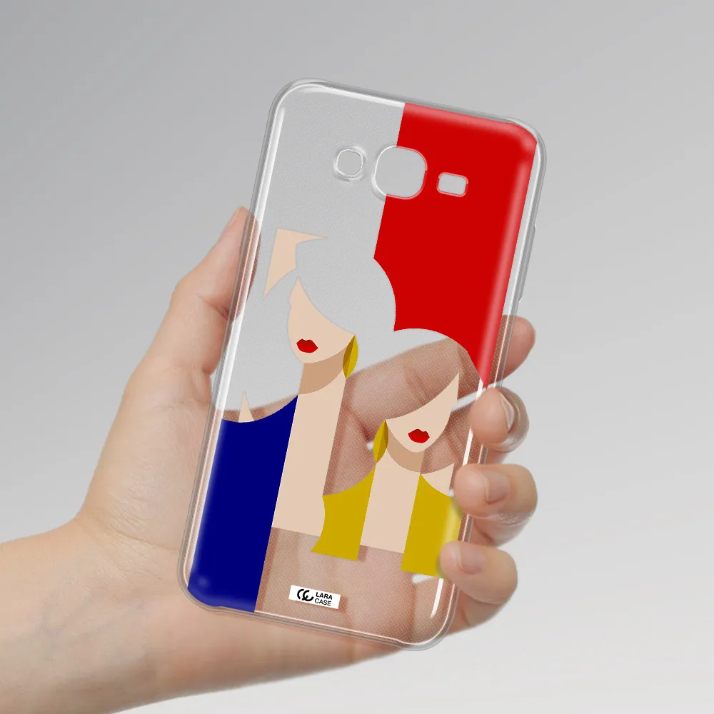 Abstract Two Female Portrait Samsung J7 Core Clear TPU Case
