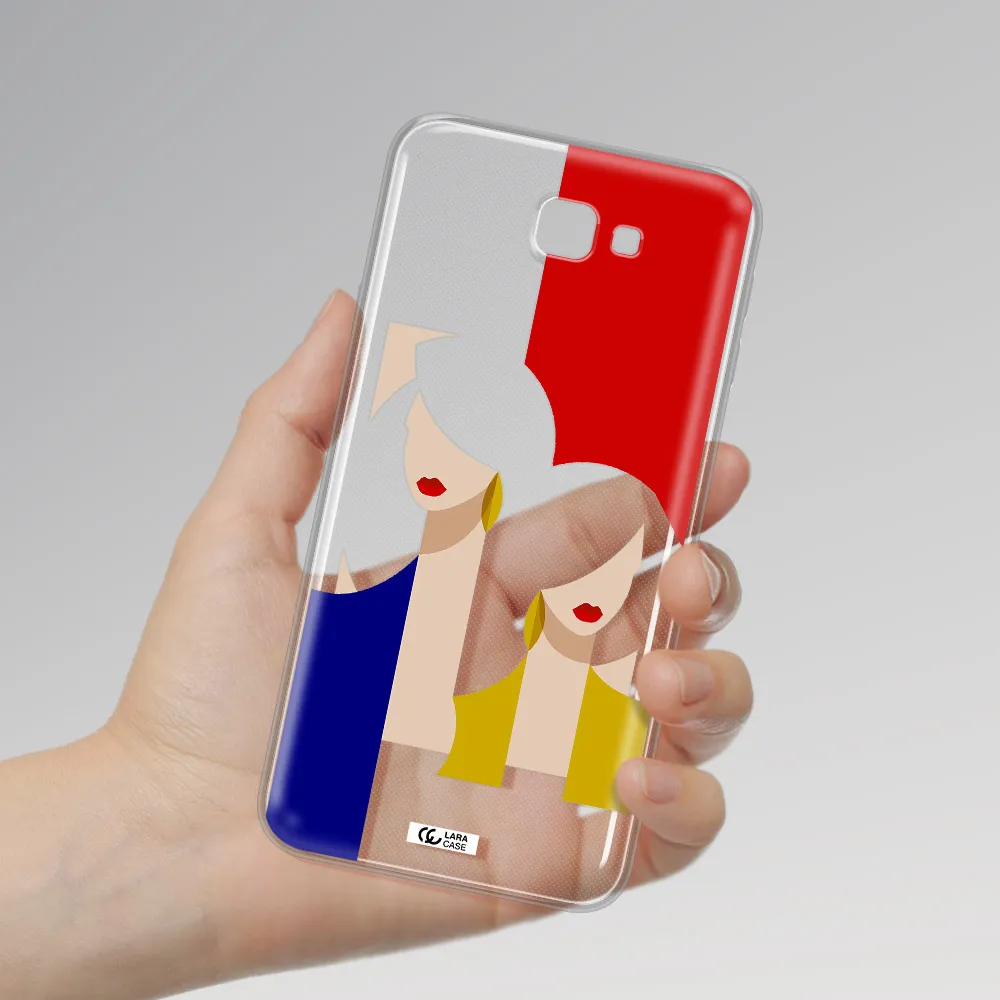 Abstract Two Female Portrait Samsung J7 Prim Clear TPU Case