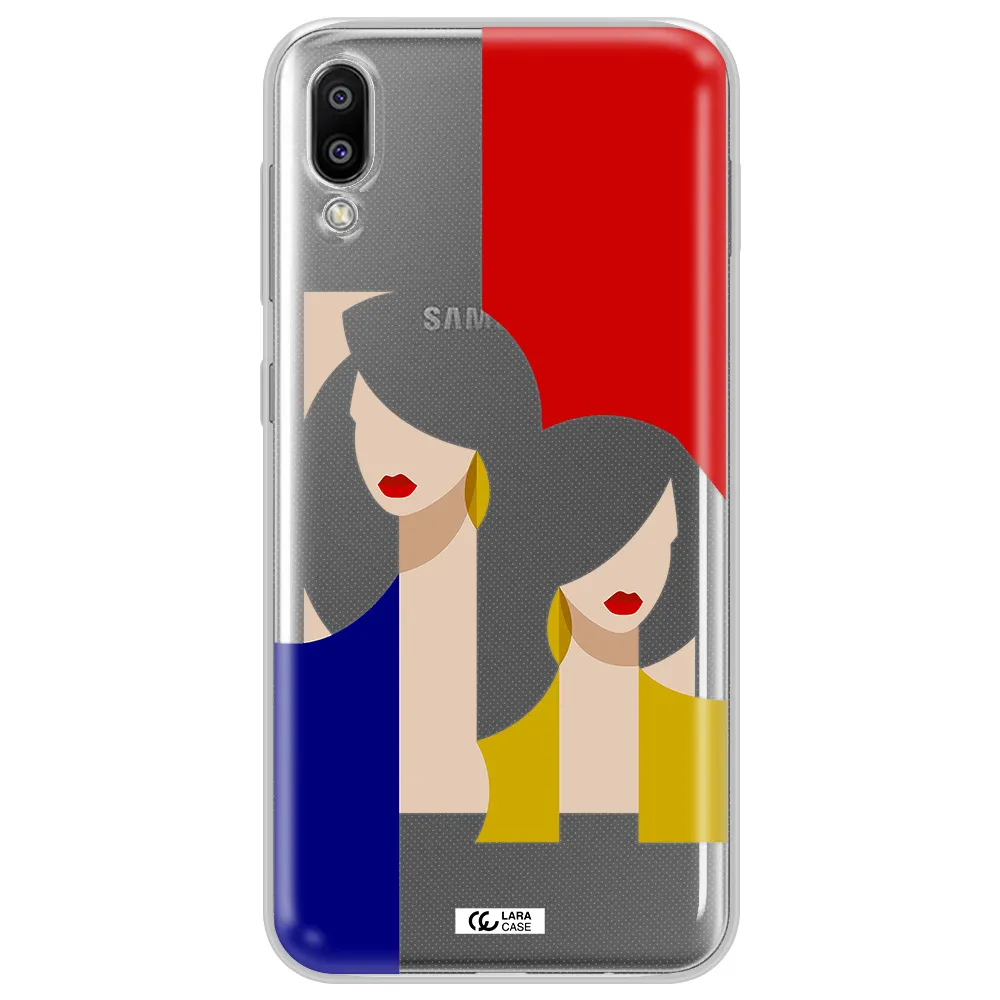 Abstract Two Female Portrait Samsung M10 Clear TPU Case