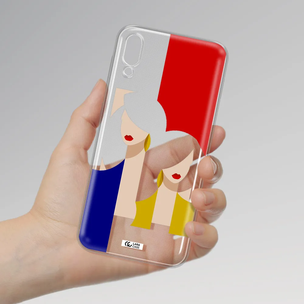 Abstract Two Female Portrait Samsung M10 Clear TPU Case