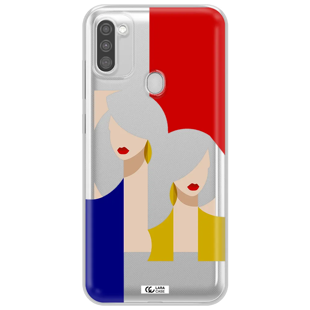 Abstract Two Female Portrait Samsung M11 Clear TPU Case