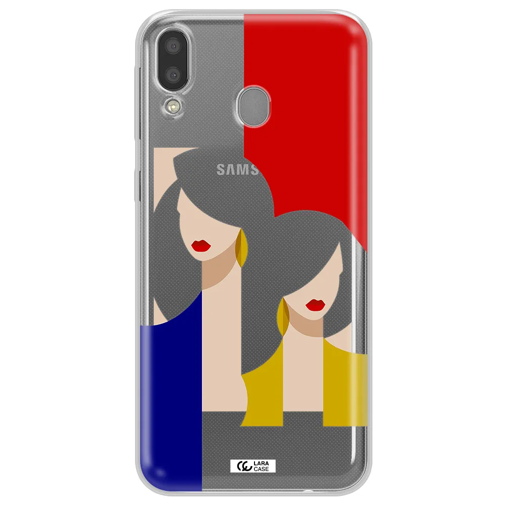 Abstract Two Female Portrait Samsung M20 Clear TPU Case