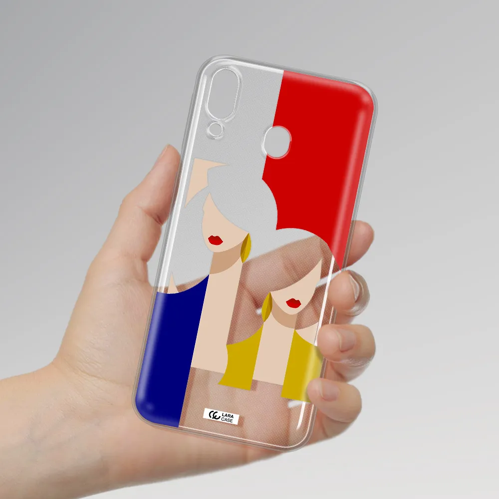 Abstract Two Female Portrait Samsung M20 Clear TPU Case