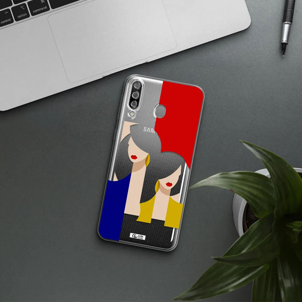 Abstract Two Female Portrait Samsung M30 Clear TPU Case