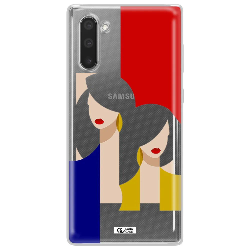 Abstract Two Female Portrait Samsung Note 10 Clear TPU Case