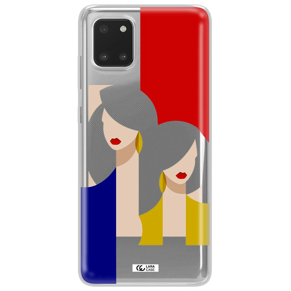 Abstract Two Female Portrait Samsung Note 10 Lite Clear TPU Case