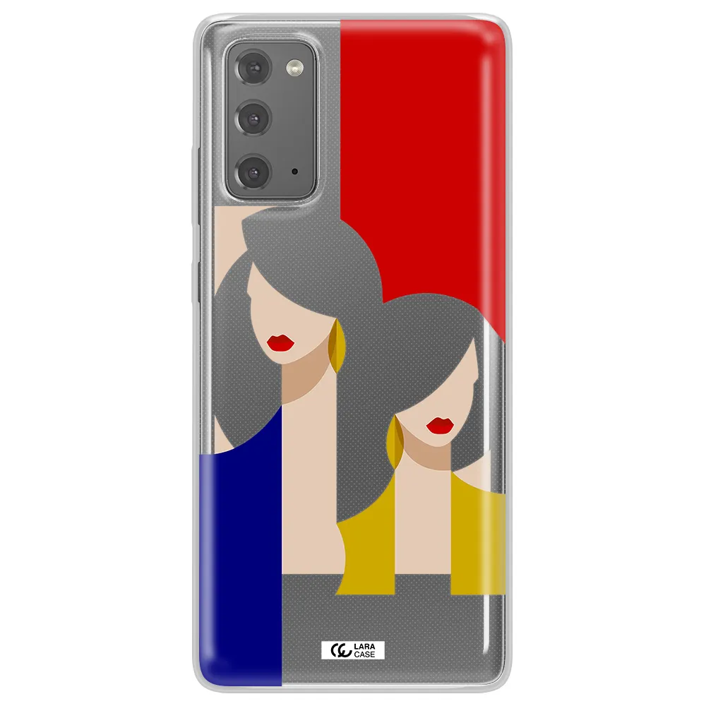 Abstract Two Female Portrait Samsung Note 20 Clear TPU Case