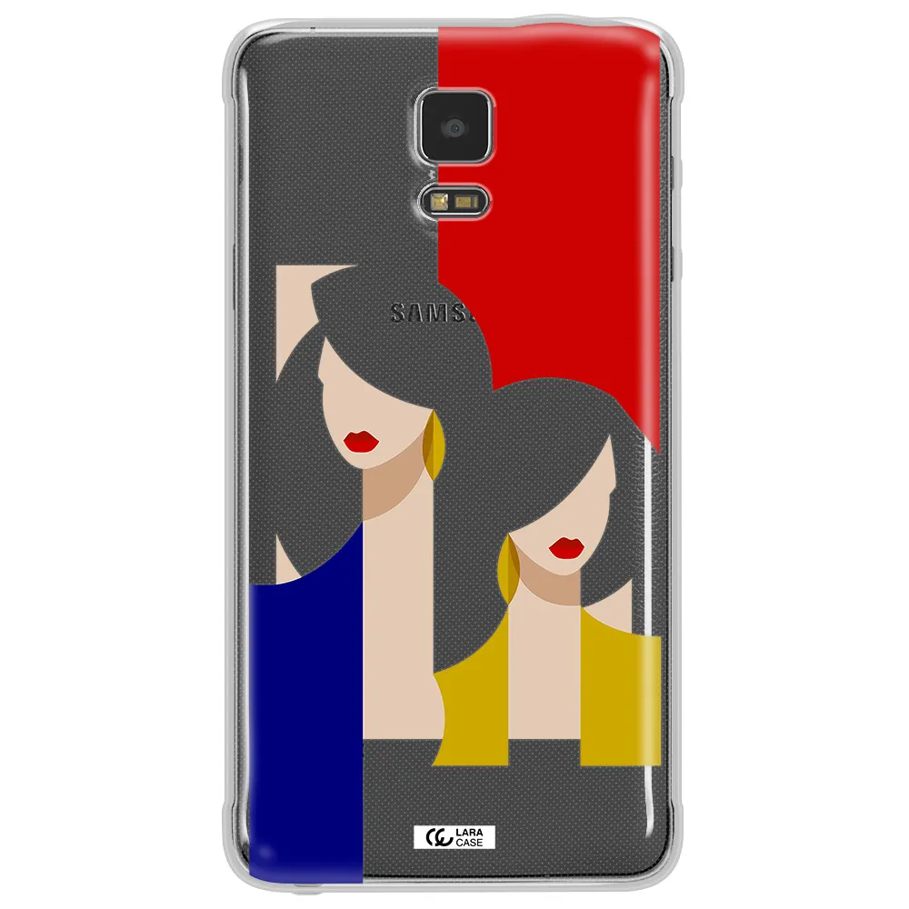 Abstract Two Female Portrait Samsung Note 4 Clear TPU Case
