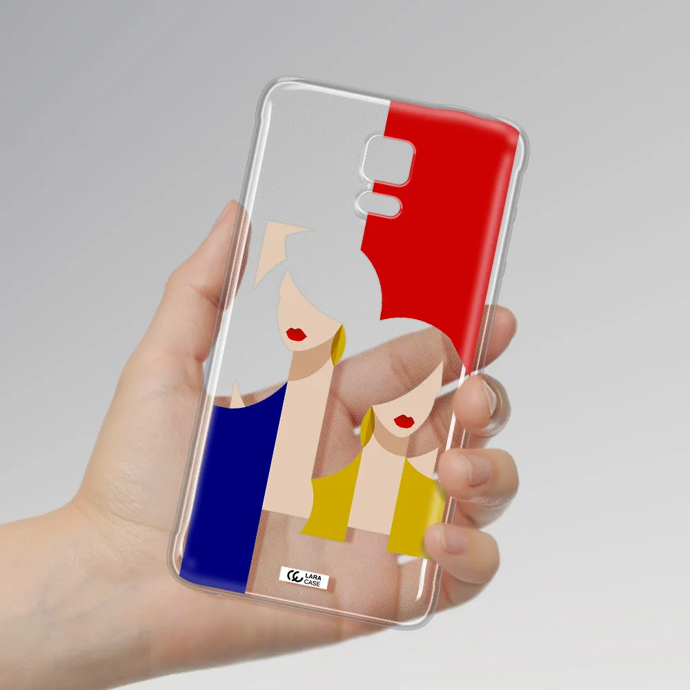 Abstract Two Female Portrait Samsung Note 4 Clear TPU Case