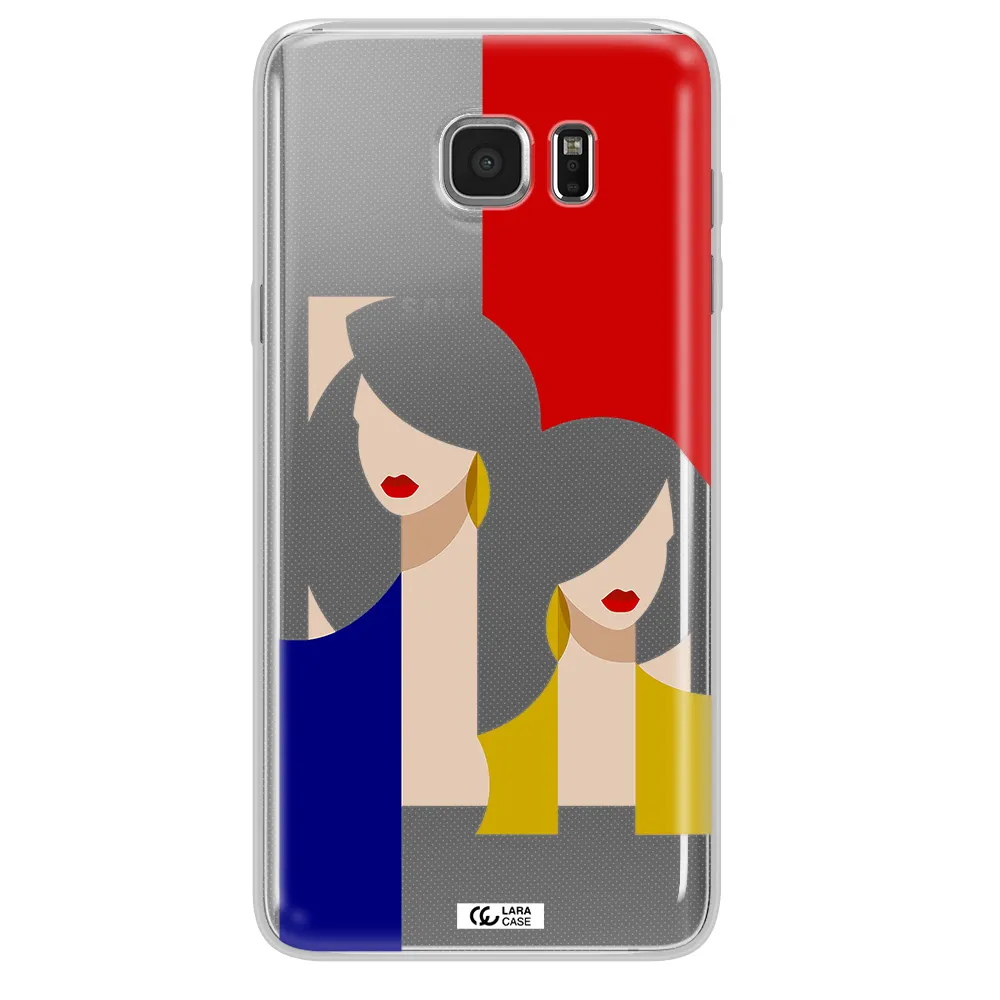 Abstract Two Female Portrait Samsung Note 5 Clear TPU Case