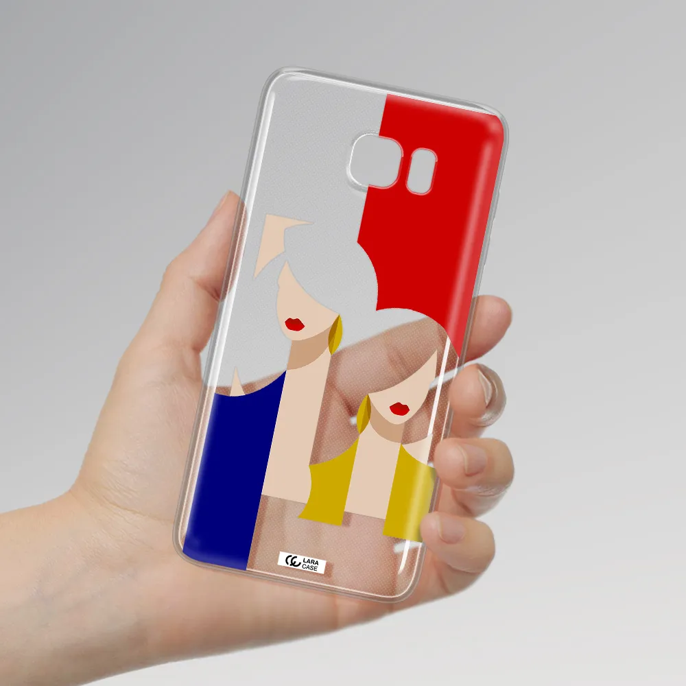 Abstract Two Female Portrait Samsung Note 5 Clear TPU Case