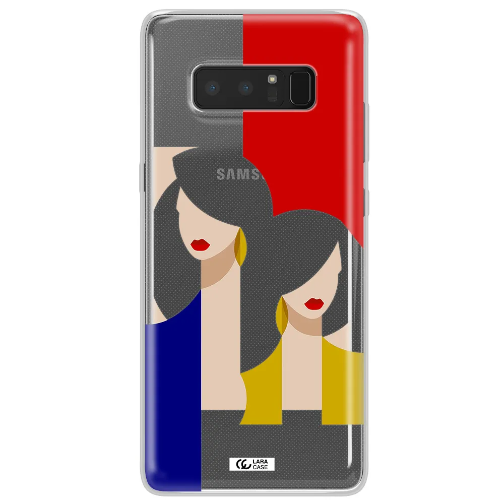 Abstract Two Female Portrait Samsung Note 8 Clear TPU Case