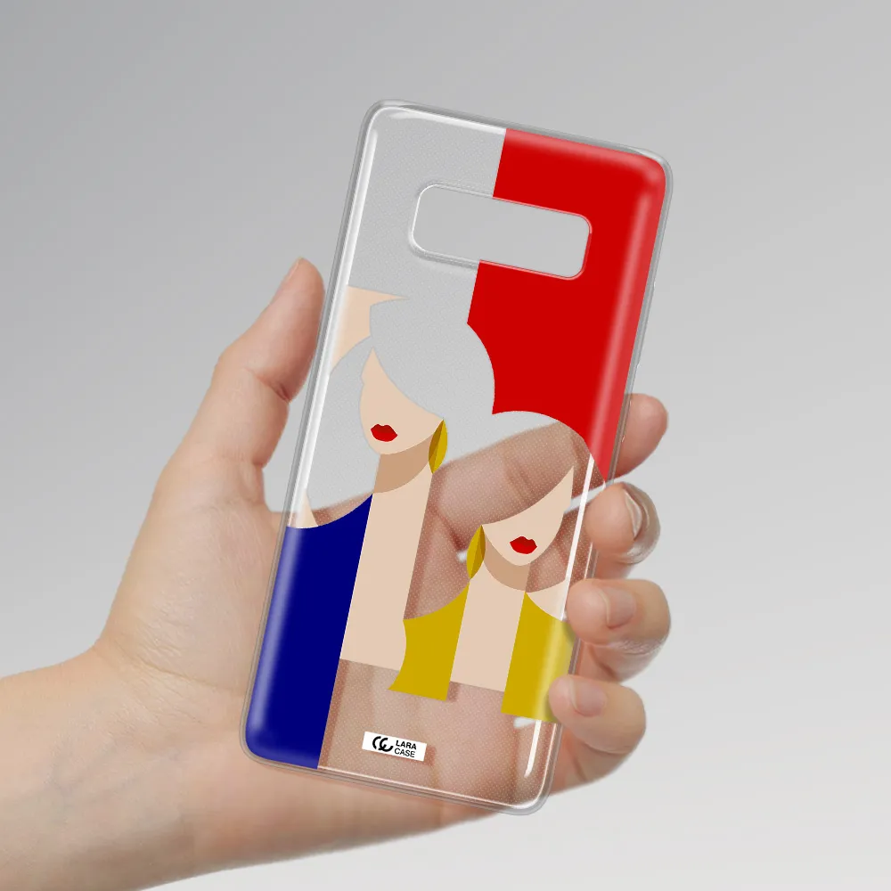 Abstract Two Female Portrait Samsung Note 8 Clear TPU Case