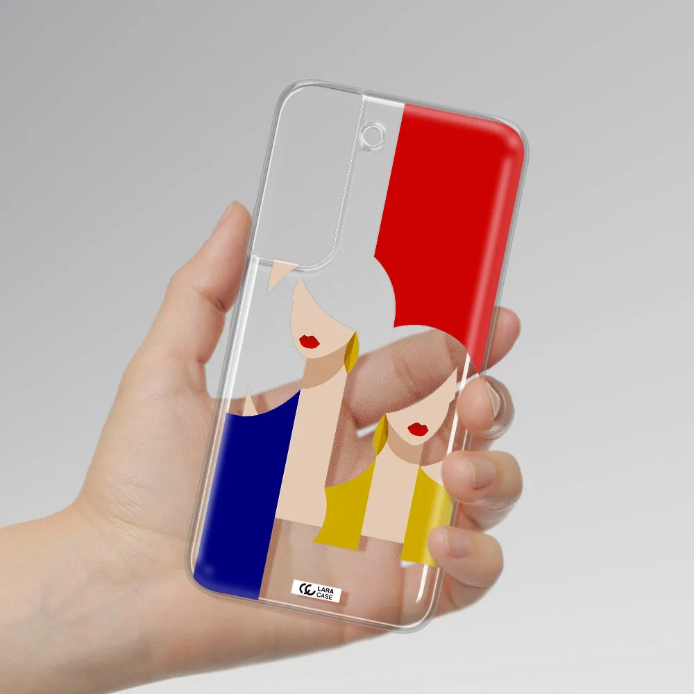Abstract Two Female Portrait Samsung S 22 Clear TPU Case