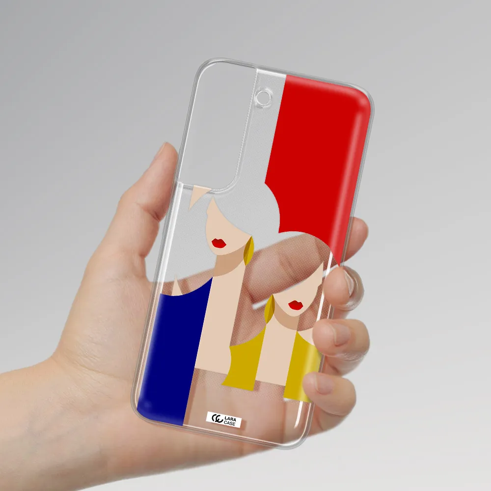 Abstract Two Female Portrait Samsung S 22 Plus Clear TPU Case