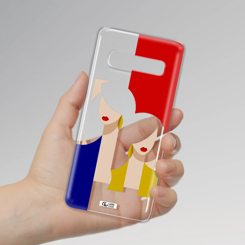 Abstract Two Female Portrait Samsung S10 Plus Clear TPU Case
