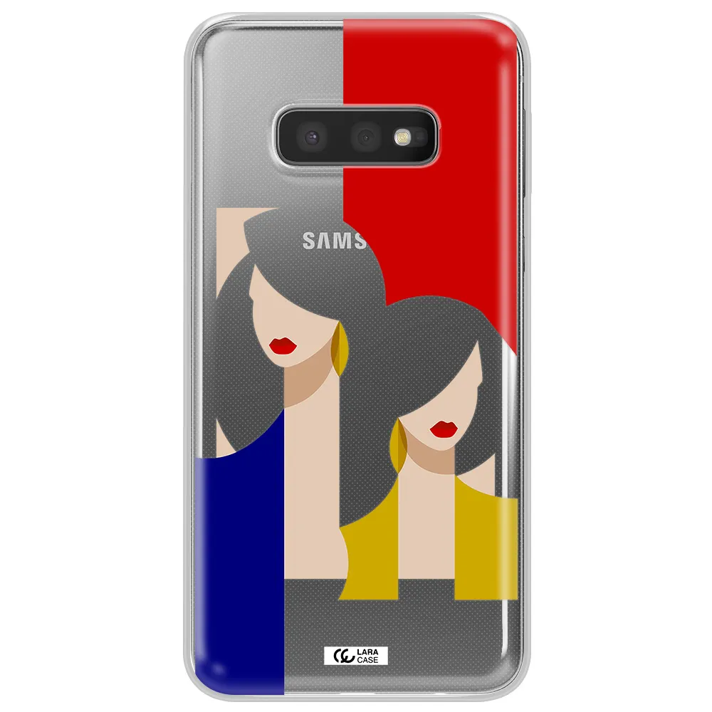Abstract Two Female Portrait Samsung S10e Clear TPU Case