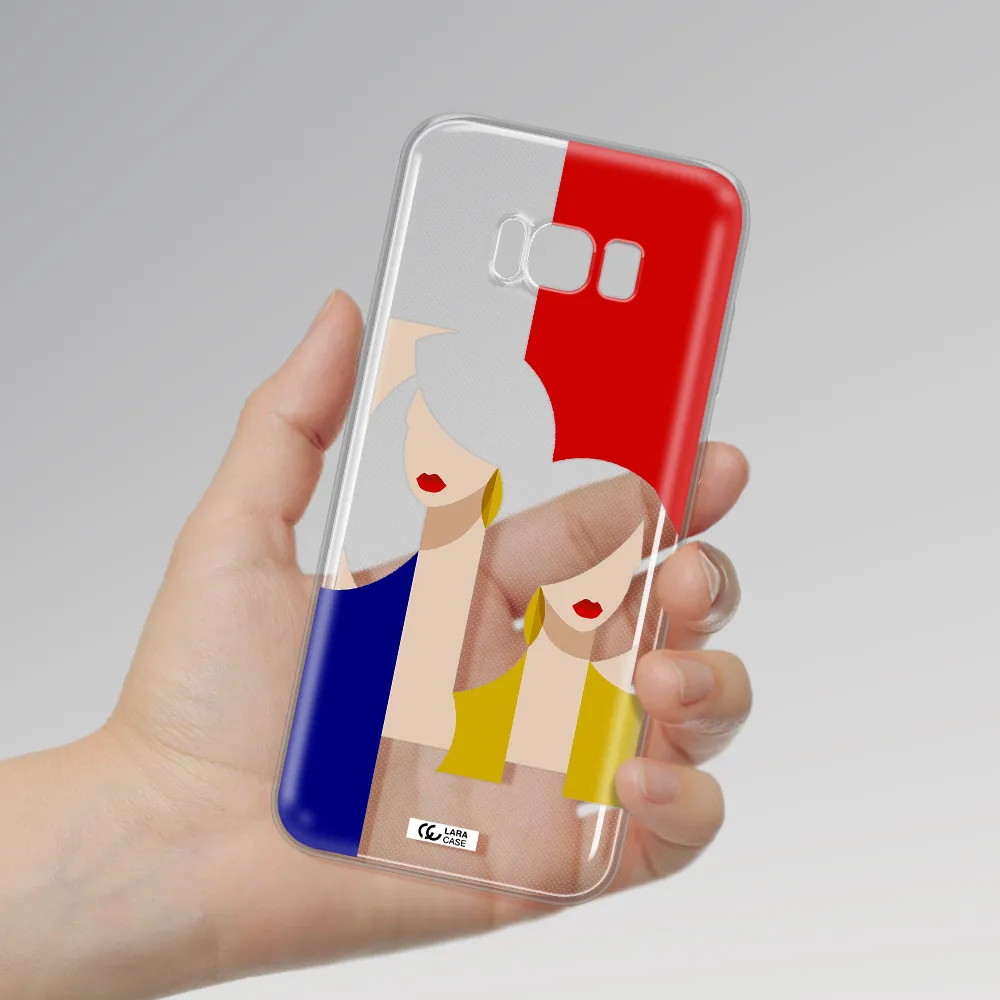 Abstract Two Female Portrait Samsung S8 Clear TPU Case