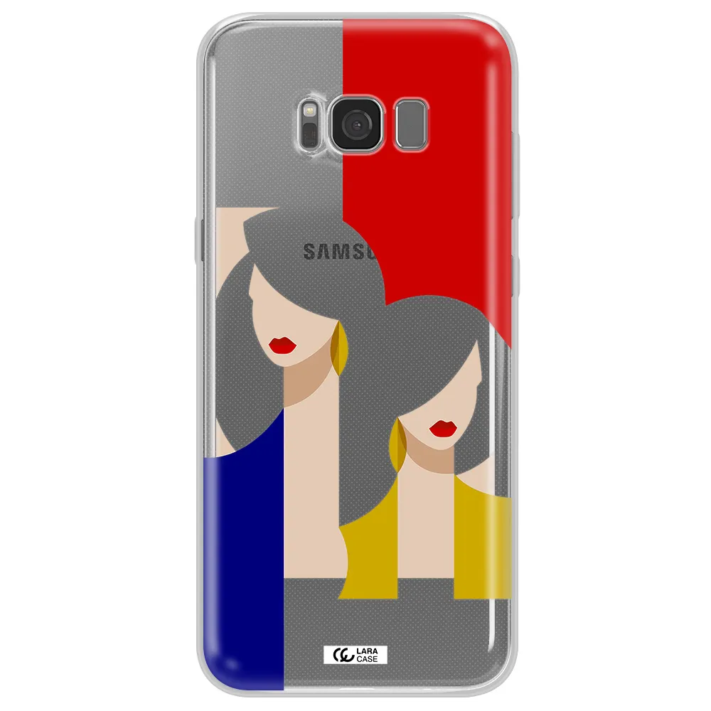 Abstract Two Female Portrait Samsung S8 Plus Clear TPU Case